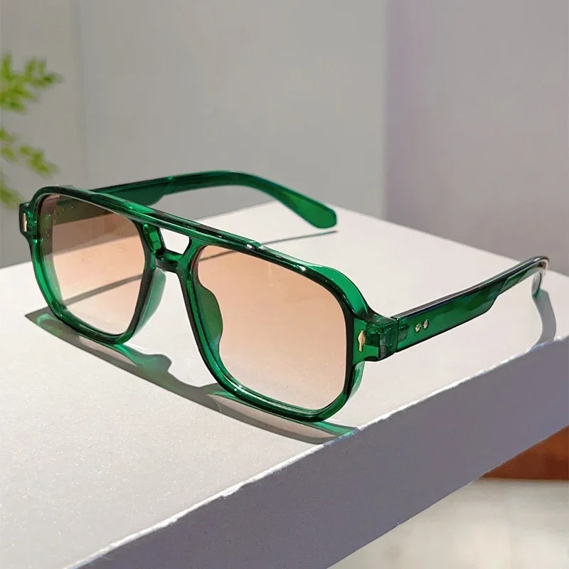 Vintage Fashion Girl - New Vintage Double Bridges Square Sunglasses
