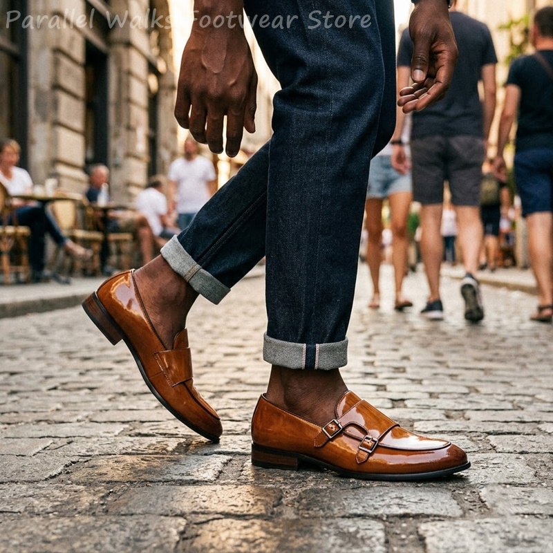 Men Double Buckle Loafers Vint - đánh giá và giá Vintage Slip Dress