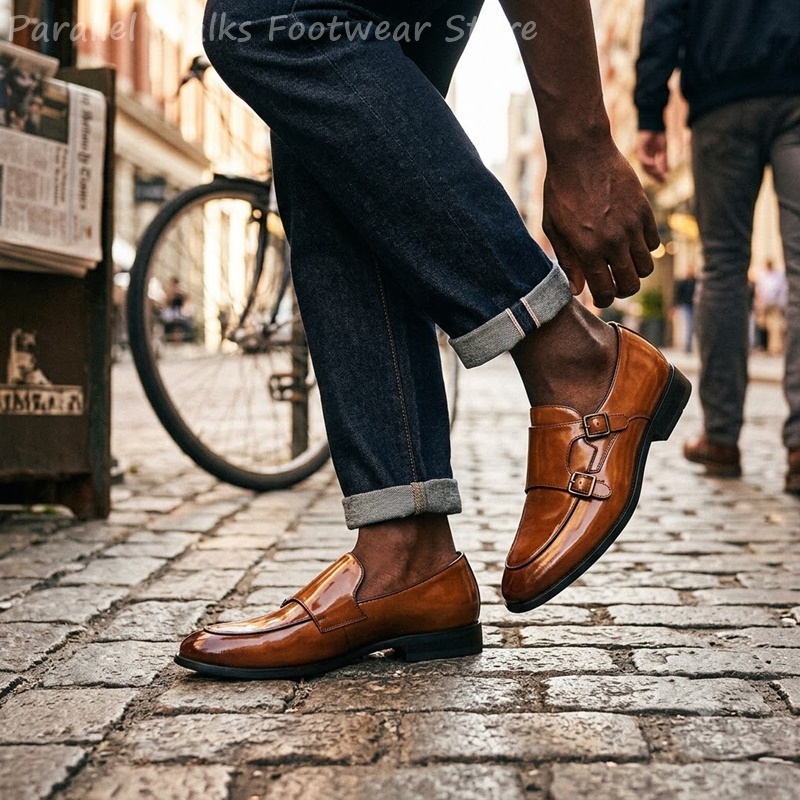 Men Double Buckle Loafers Vint - đánh giá và giá Vintage Slip Dress