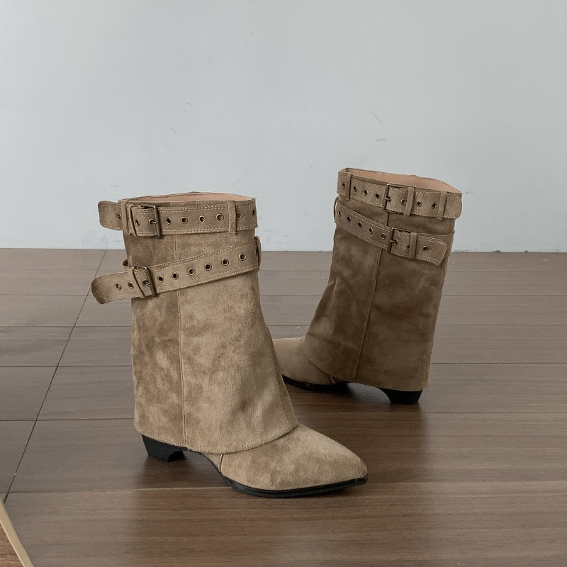 Women Pipe Boots Fashion Belt  - đánh giá và giá Vintage Fashion Ladies