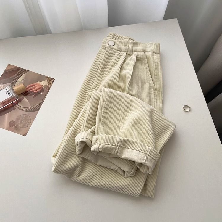 Retro High Waist Corduroy Pant - đánh giá và giá Retro Vintage Korean Fashion
