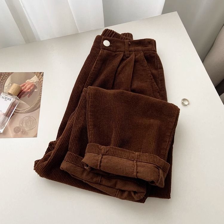 Retro High Waist Corduroy Pant - đánh giá và giá Retro Vintage Korean Fashion