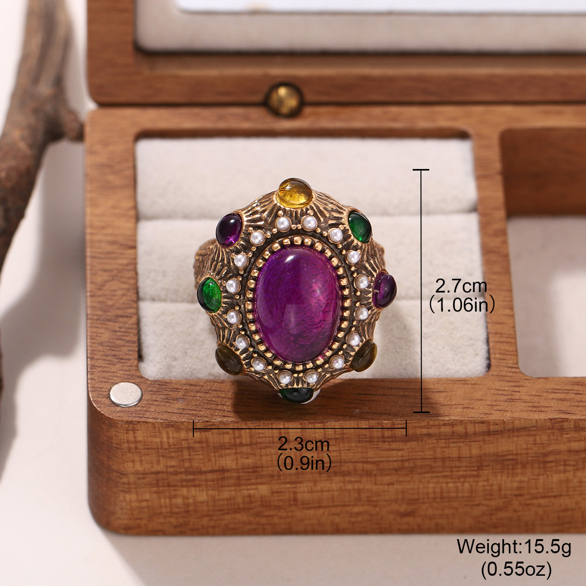 Vintage Gold Color Oval Purple - đánh giá và giá Vintage Fashion Girl