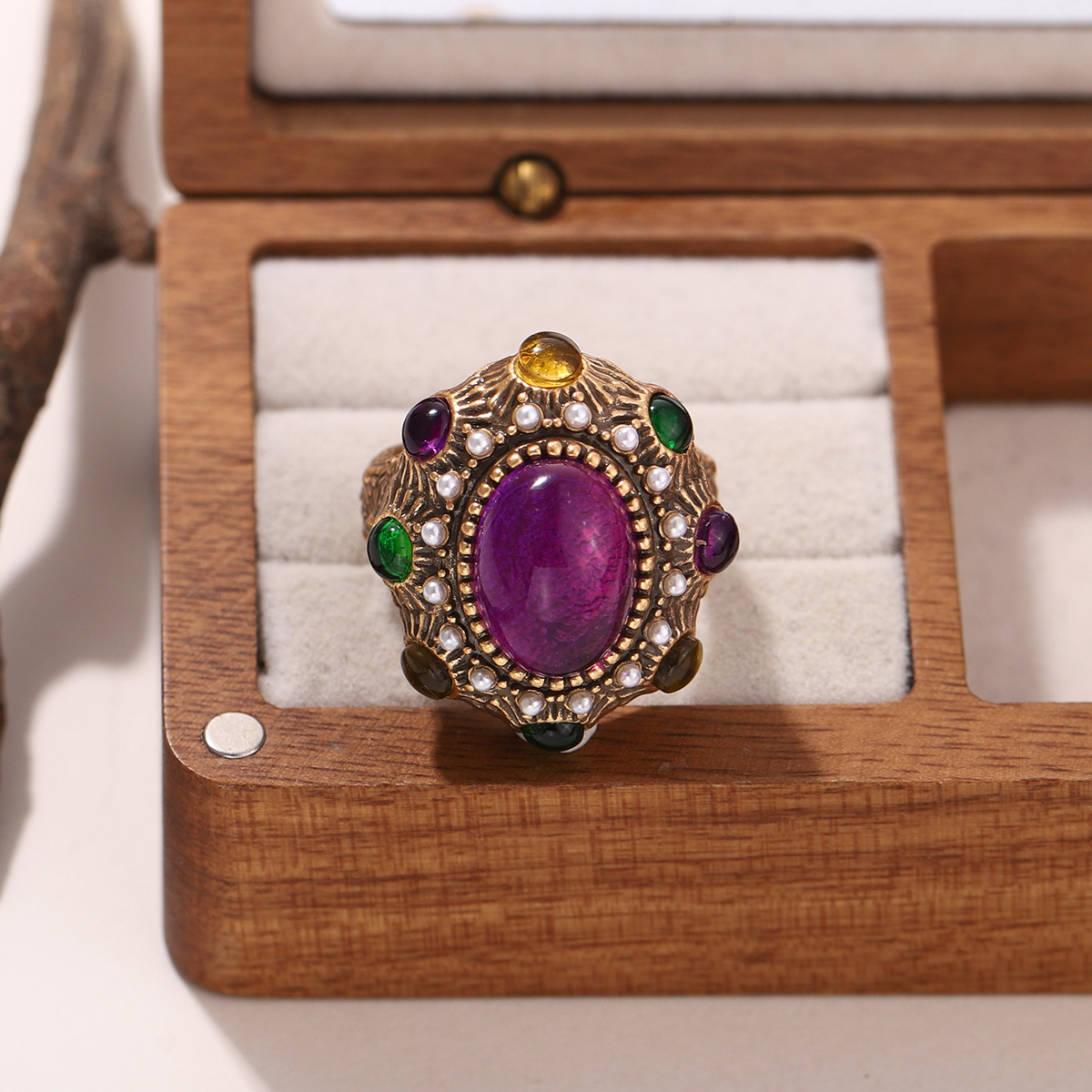 Vintage Gold Color Oval Purple - đánh giá và giá Vintage Fashion Girl