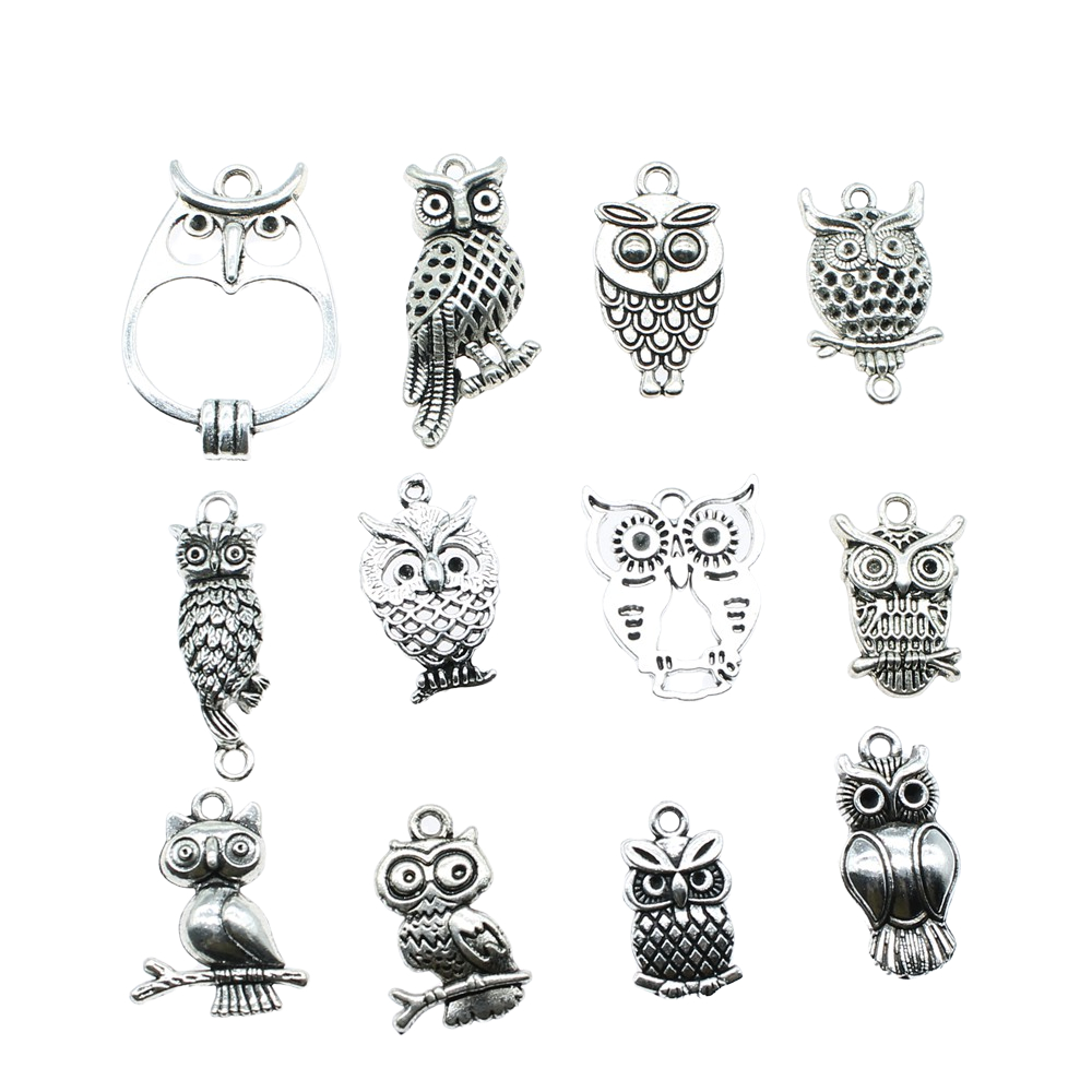 10pcs Charms Owl Antique Silve - đánh giá và giá Vintage Fashion Tumblr