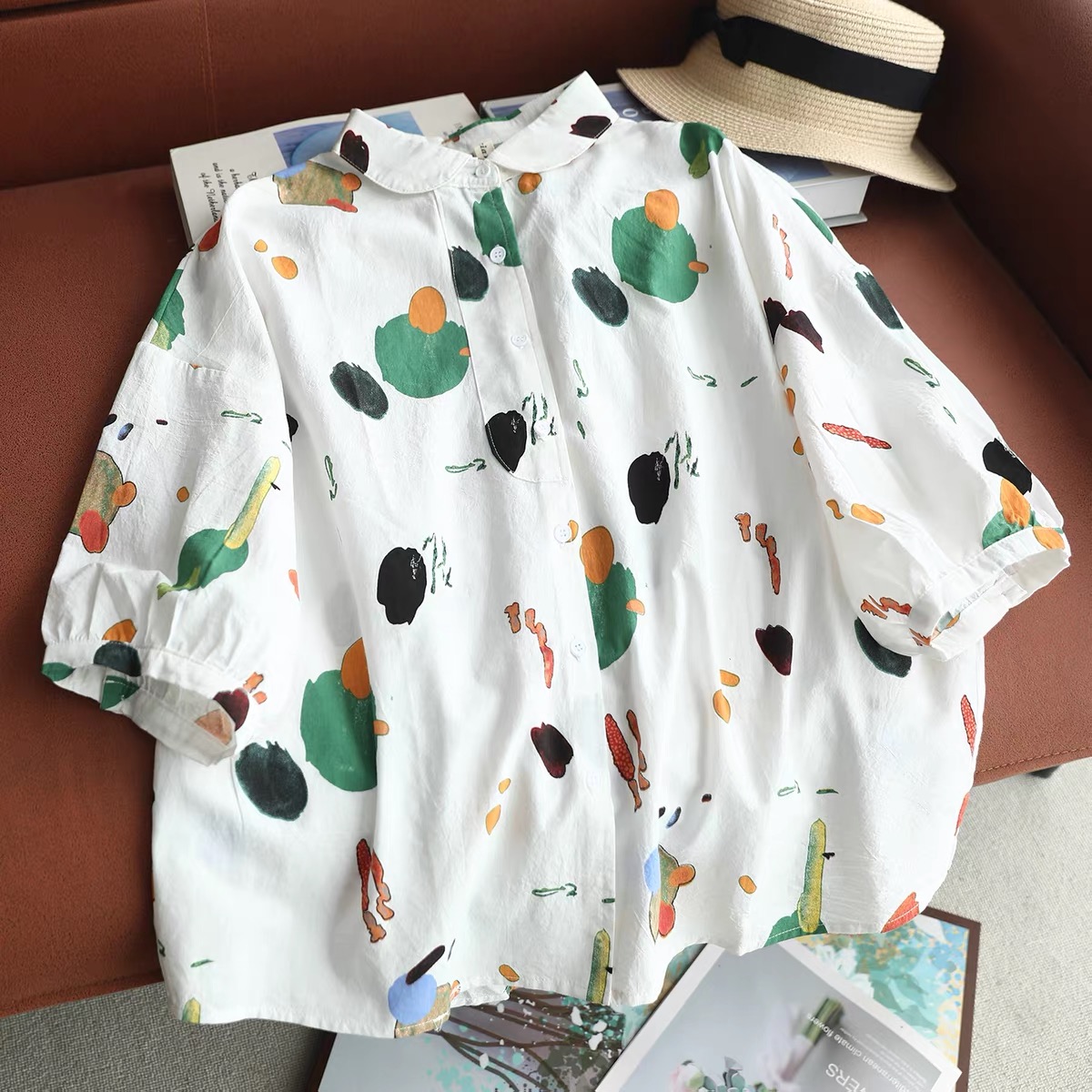 Women Abstract Watercolor Prin - đánh giá và giá Vintage Fashion In Japan