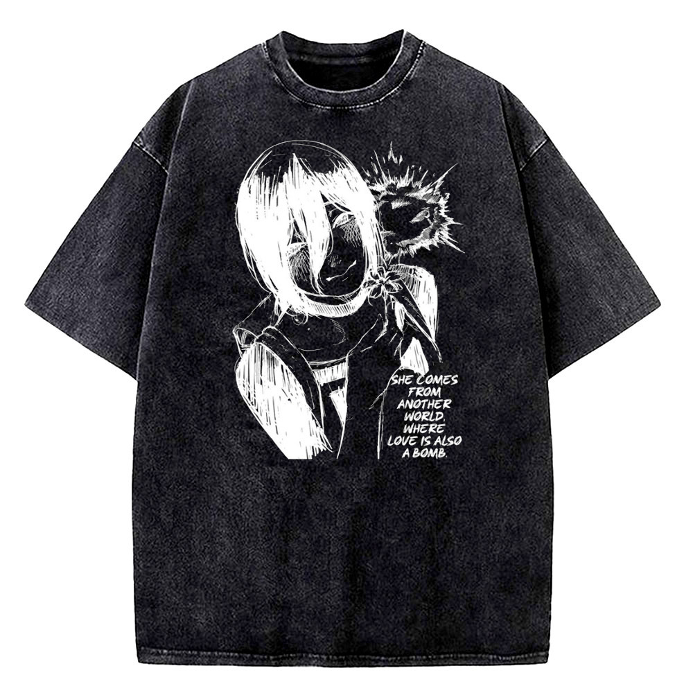 Reze Vintage Washed cotton tee - đánh giá và giá Retro Vintage Korean Fashion