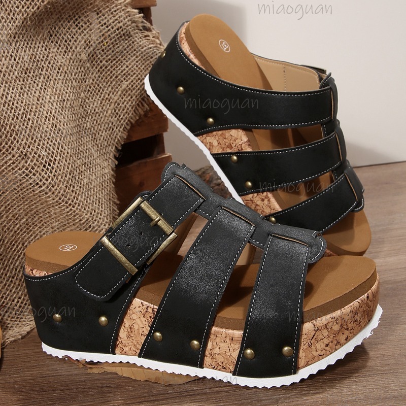 Vintage Buckle Strap Wedge Sli - đánh giá và giá Vintage Outdoor Fashion