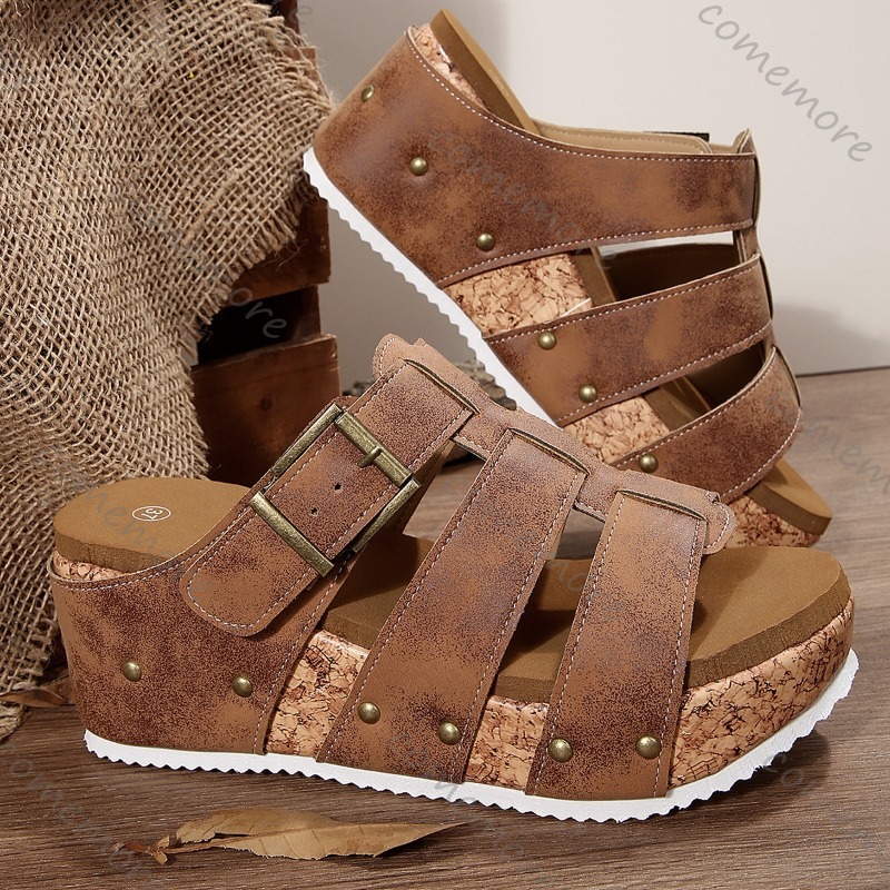 Vintage Buckle Strap Wedge Sli - đánh giá và giá Vintage Outdoor Fashion