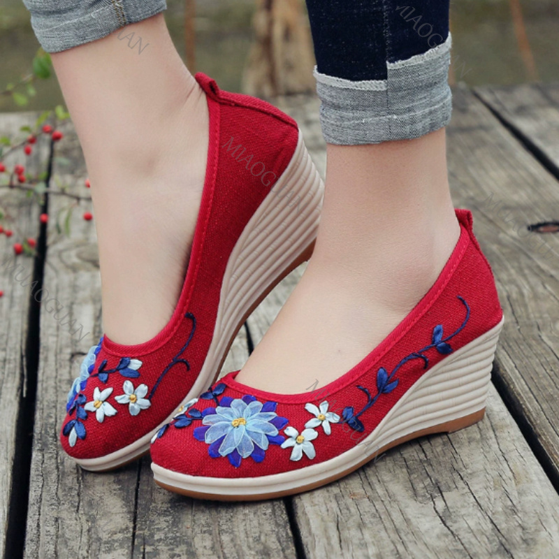 Embroidered Women Comfort Wedg - đánh giá và giá Vintage Fashion Ladies