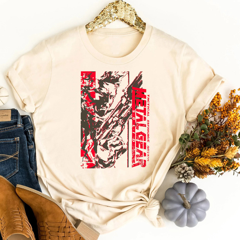 Metal Gear Solid tshirt teen c - đánh giá và giá Retro Vintage Korean Fashion
